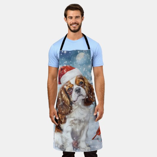 Cavalier King Winter Wonderland Kerstvreugde Schort (Gedragen)