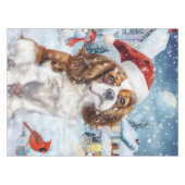 Cavalier King Winter Wonderland Kerstvreugde Tafelkleed (Voorkant (Horizontaal))