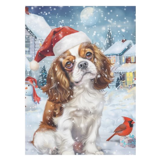Cavalier King Winter Wonderland Kerstvreugde Tafelkleed (Voorkant)