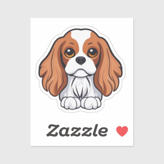 Cavalier koning charles geïllustreerd sticker (Vel)