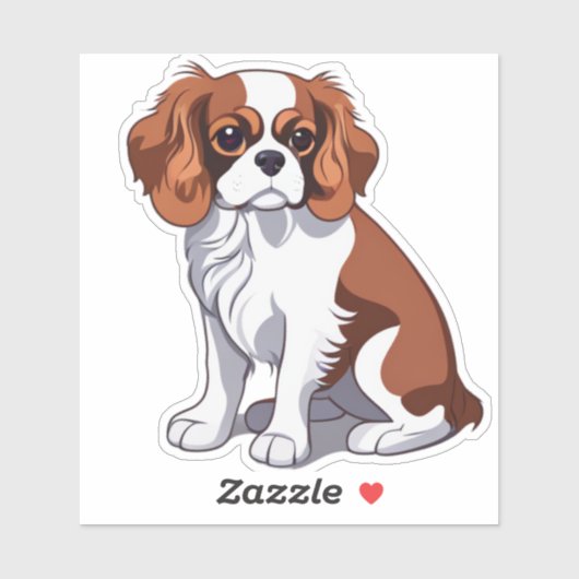Cavalier koning charles geïllustreerd sticker (Vel)
