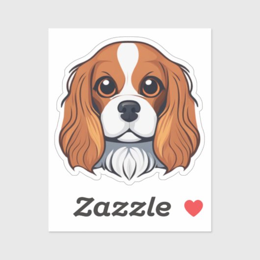 Cavalier koning charles hoofd sticker (Vel)