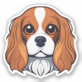 Cavalier koning charles hoofd sticker (Voorkant)