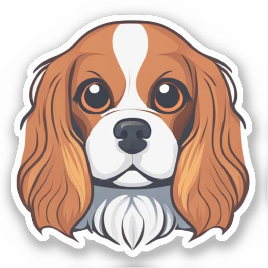 Cavalier koning charles hoofd sticker (Voorkant)