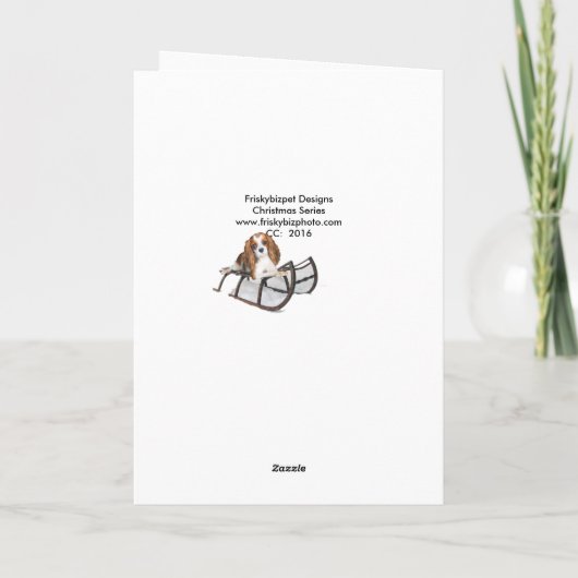 Cavalier Koning Charles kust voor Kerstmis Feestdagen Kaart (Achterkant)