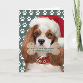 Cavalier Koning Charles kust voor Kerstmis Feestdagen Kaart