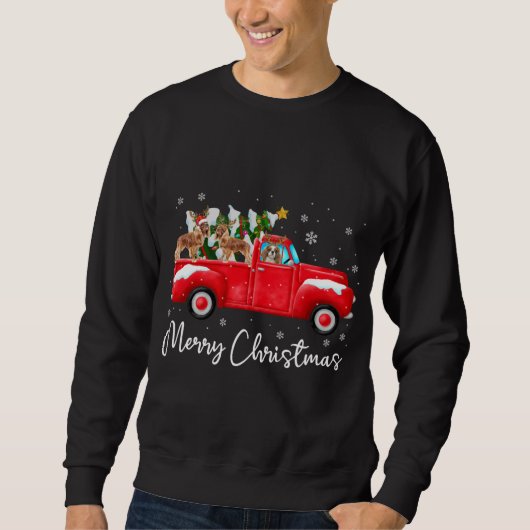 Cavalier Koning Charles Rode Vrachtwagen Kerstmis  Trui (Voorkant)