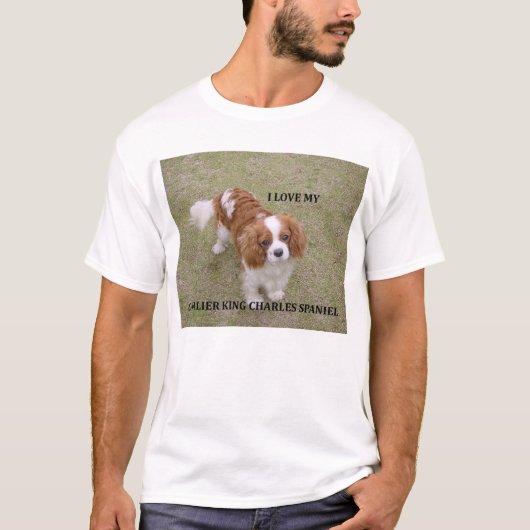 Cavalier-koning-charles-spaniel blenheim houdt van t-shirt (Voorkant)