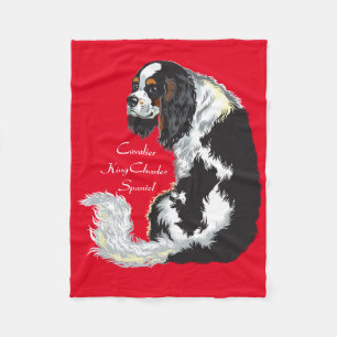 cavalier koning charles spaniel fleece deken