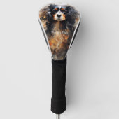Cavalier Koning Charles Spaniel Hond in de wind 00 Golfheadcover (Voorkant)