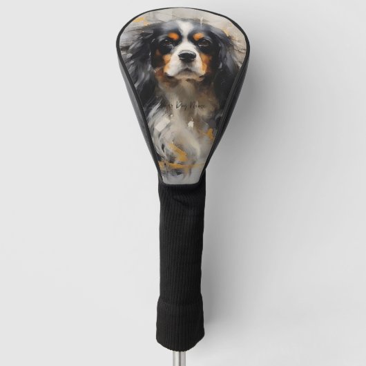 Cavalier Koning Charles Spaniel Hond in de wind 00 Golfheadcover (Voorkant)