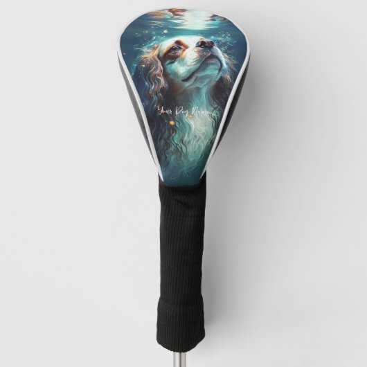 Cavalier Koning Charles Spaniel hond zwemmen 004 Golfheadcover (Voorkant)