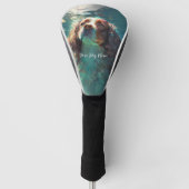 Cavalier Koning Charles Spaniel hond zwemmen 005 Golfheadcover (Voorkant)