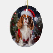 Cavalier Koning Charles Spaniel Kerstaandenken Keramisch Ornament (Rechts)