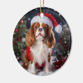 Cavalier Koning Charles Spaniel Kerstaandenken Keramisch Ornament (Links)