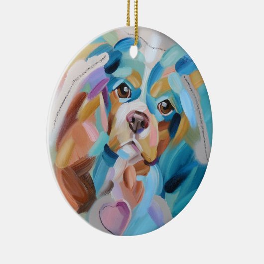 Cavalier koning charles spaniel kerstversiering keramisch ornament (Rechts)
