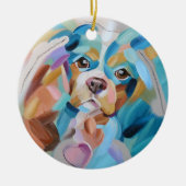 Cavalier koning charles spaniel kerstversiering keramisch ornament (Voorkant)