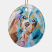 Cavalier koning charles spaniel kerstversiering keramisch ornament (Links)