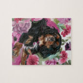 cavalier koning Charles spaniel PUZZLE | Zwart-bru Legpuzzel (Horizontaal)