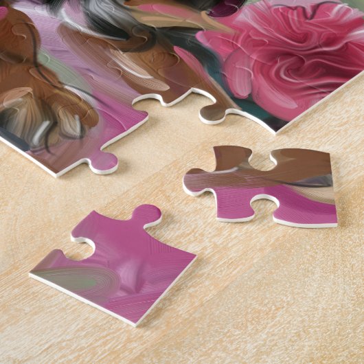 cavalier koning Charles spaniel PUZZLE | Zwart-bru Legpuzzel (Zijkant)