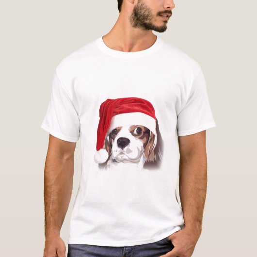 Cavalier koning Charles Spaniel Santa t shirt (Voorkant)