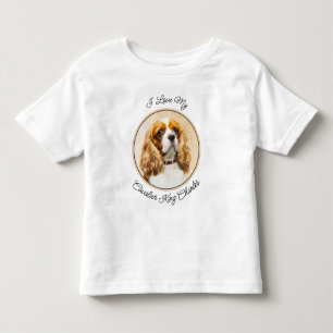 Cavalier koning Charles spaniel schildert oorspron Kinder Shirts