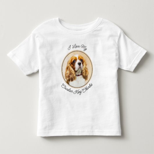Cavalier koning Charles spaniel schildert oorspron Kinder Shirts (Voorkant)