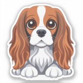 Cavalier koning charles sticker geïllustreerd (Voorkant)