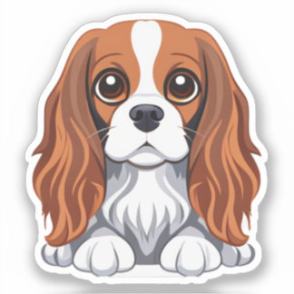Cavalier koning charles sticker geïllustreerd