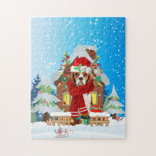 cavalier koning hond met kerstcadeaus legpuzzel