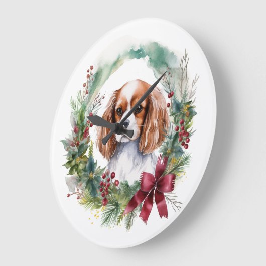 Cavalier Koning Kerstkrans Feestelijke Pup Grote Klok (Hoek)