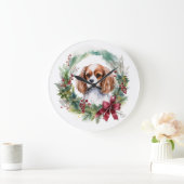 Cavalier Koning Kerstkrans Feestelijke Pup Grote Klok (Huis)