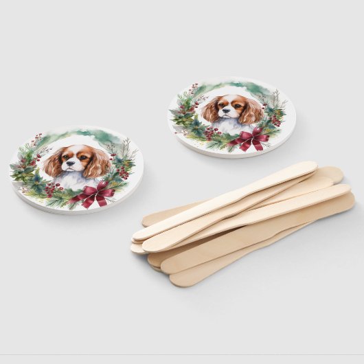 Cavalier Koning Kerstkrans Feestelijke Pup Handwaaier (Niet-gemonteerd)