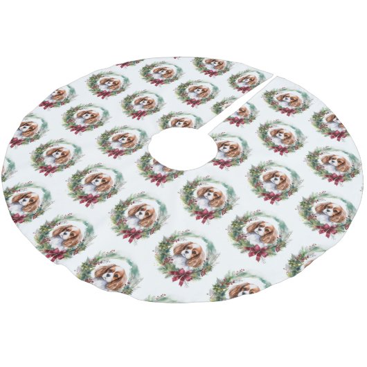 Cavalier Koning Kerstkrans Feestelijke Pup Kerstboom Rok (Gekanteld)