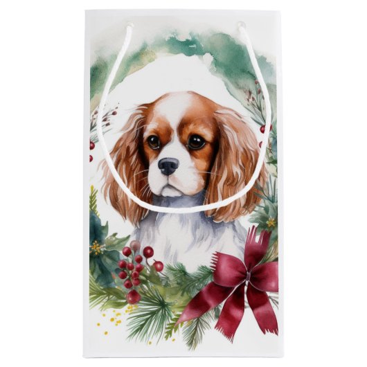 Cavalier Koning Kerstkrans Feestelijke Pup Klein Cadeauzakje (Achterkant)