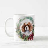 Cavalier Koning Kerstkrans Feestelijke Pup Koffiemok (Links)