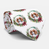 Cavalier Koning Kerstkrans Feestelijke Pup Stropdas (Opgerold)