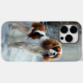 Cavalier Koning Laat het Sneeuwen Kerst Borstelend Case-Mate iPhone Case (Achterkant (horizontaal))