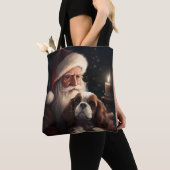 Cavalier Koning met Kerstman Festive Kerstmis Tote Bag (Dichtbij)