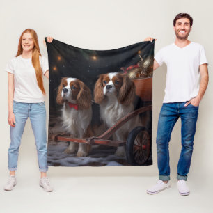 Cavalier Koning Sneeuw Slede Kerst Decoratie Fleece Deken