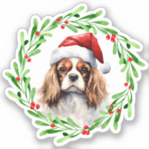Cavalier Koning Spaniel Kerstmis Hond Vinyl