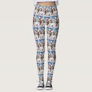 Cavalier Koning Winter Wonderland Kerstvreugde Leggings