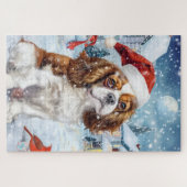 Cavalier Koning Winter Wonderland Kerstvreugde Legpuzzel (Horizontaal)
