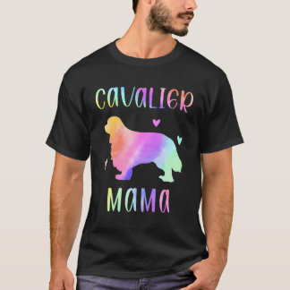 Cavalier Mama Cavie Moeder Regenboog Waterverf T-shirt