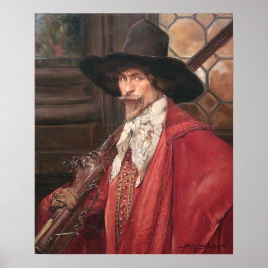 Cavalier met Musket Poster (Voorkant)