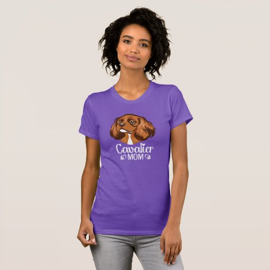 Cavalier Mom - Ruby Cavalier King Charles Spaniel T-shirt (Voorkant volledig)