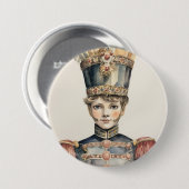 Cavalier, Notenkraker Prins Noble Cavalier in het Ronde Button 7,6 Cm (Voorkant /achterkant)