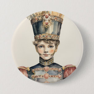 Cavalier, Notenkraker Prins Noble Cavalier in het Ronde Button 7,6 Cm