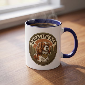 Cavalier Papa Koffiemok | King Charles Hond Gesche Mok