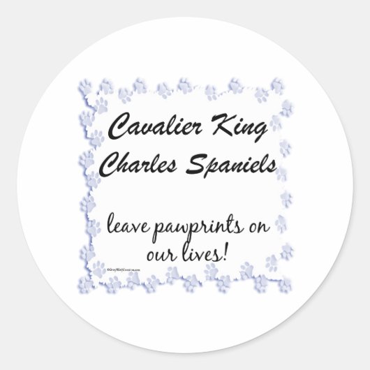 Cavalier Pawprints Sticker (Voorkant)